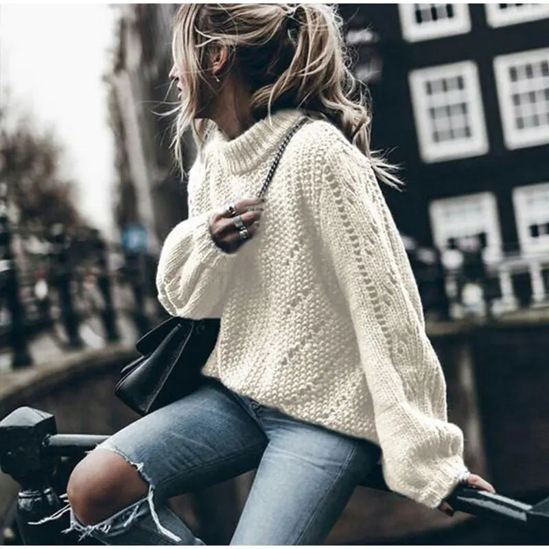 Pullover Sweater, Trendy Knitted Top, Loose Fit Sweater