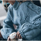 Pullover Sweater, Trendy Knitted Top, Loose Fit Sweater