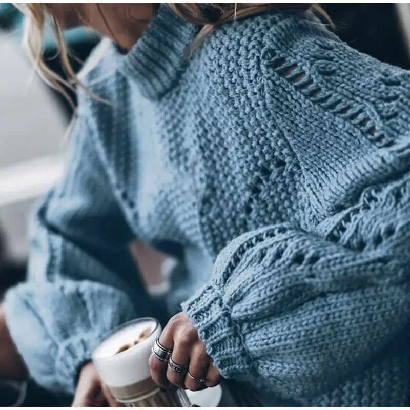 Pullover Sweater, Trendy Knitted Top, Loose Fit Sweater