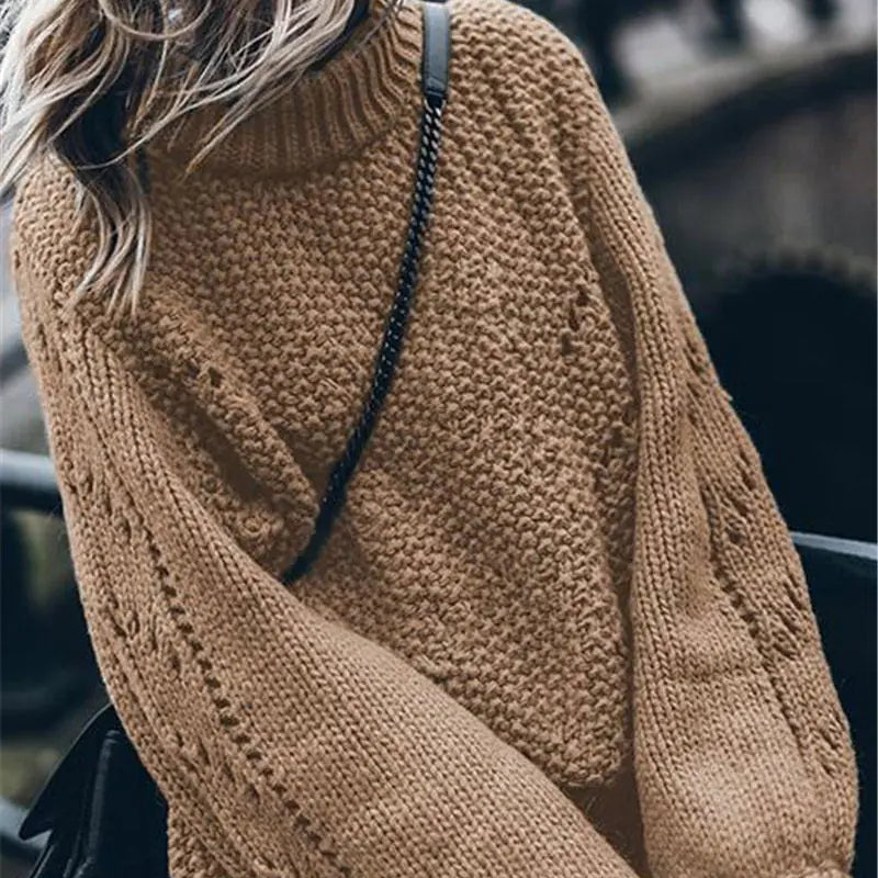 Pullover Sweater, Trendy Knitted Top, Loose Fit Sweater