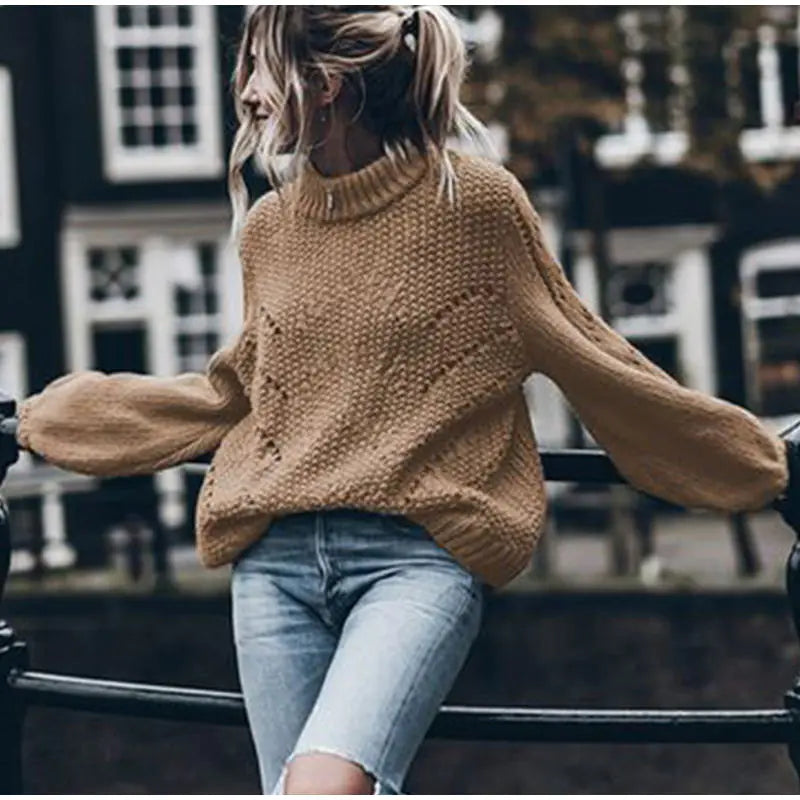 Pullover Sweater, Trendy Knitted Top, Loose Fit Sweater