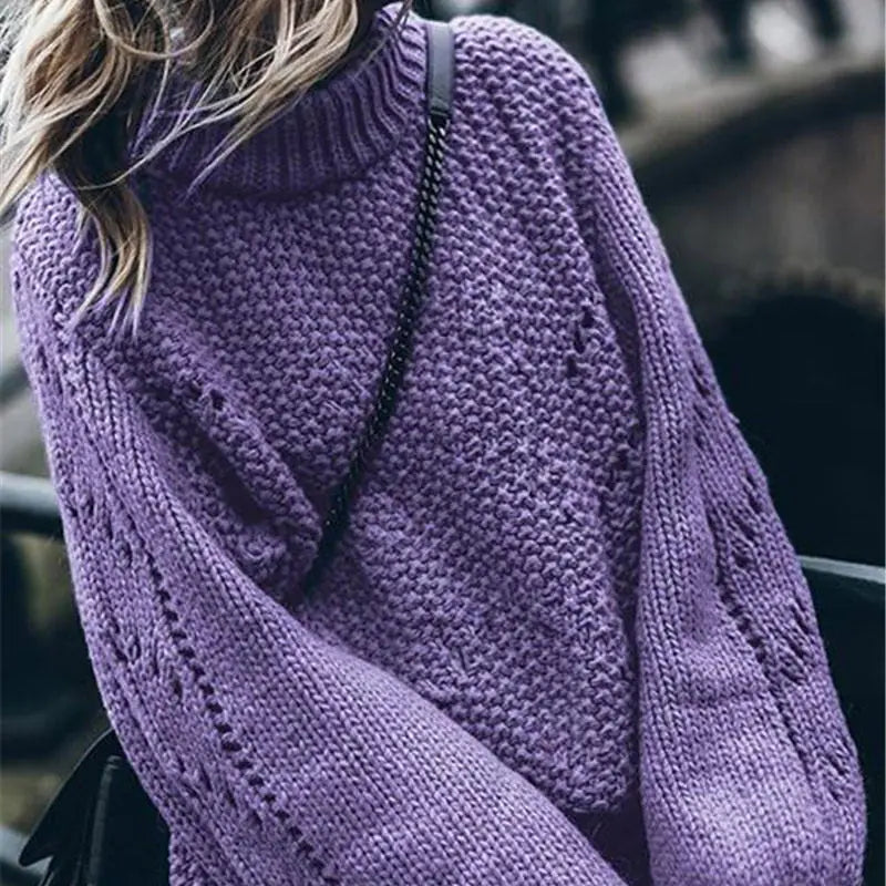 Pullover Sweater, Trendy Knitted Top, Loose Fit Sweater