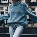 Pullover Sweater, Trendy Knitted Top, Loose Fit Sweater