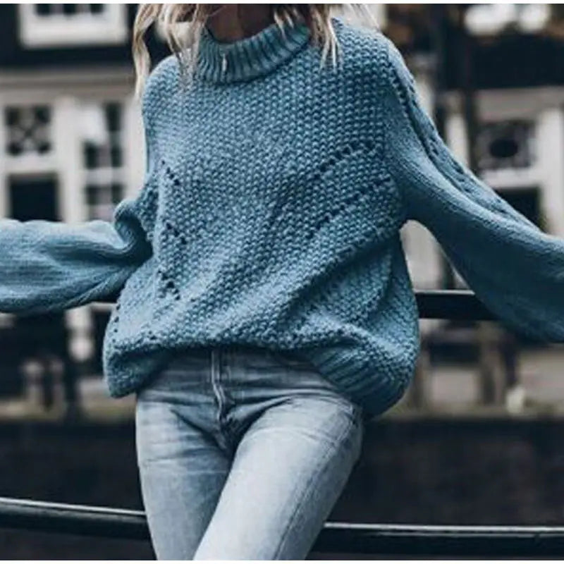 Pullover Sweater, Trendy Knitted Top, Loose Fit Sweater