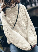 Pullover Sweater, Trendy Knitted Top, Loose Fit Sweater